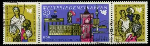 DDR ZUSAMMENDRUCK Nr WZd207 gestempelt 3ER STR 8D09F2