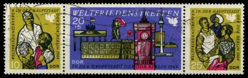 DDR ZUSAMMENDRUCK Nr WZd207 gestempelt 3ER STR 8D09FA