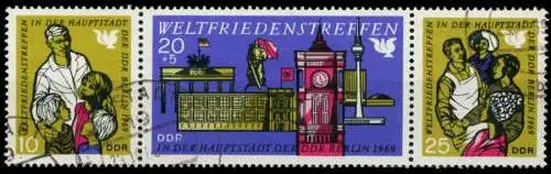 DDR ZUSAMMENDRUCK Nr WZd207 gestempelt 3ER STR 8D0A02