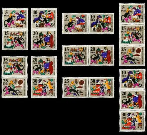 DDR ZUSAMMENDRUCK Nr SZd88-SZd93-WZd198-WZd200 8D0AB2