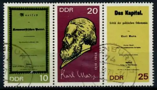 DDR ZUSAMMENDRUCK Nr WZd195 gestempelt 3ER STR 8D0B6E