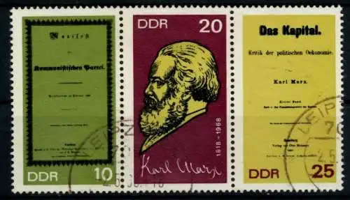 DDR ZUSAMMENDRUCK Nr WZd195 gestempelt 3ER STR 8D0B76