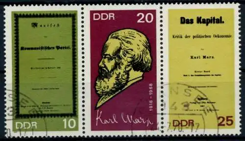 DDR ZUSAMMENDRUCK Nr WZd195 gestempelt 3ER STR 8D0B82