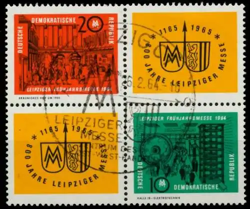 DDR ZUSAMMENDRUCK Nr 1012VB1-1013VB1 gestempelt VIERERBL SFA2E12