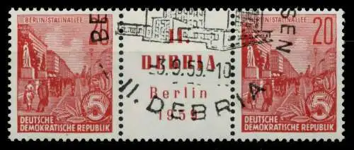 DDR ZUSAMMENDRUCK Nr WZd22 gestempelt 3ER STR 8D76BA