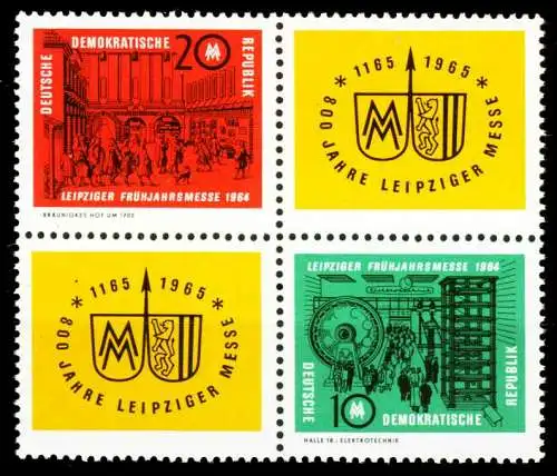 DDR ZUSAMMENDRUCK Nr 1012VB1-1013VB1 postfrisch VIERERB SFA2DAE