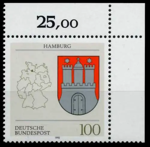 BRD 1992 Nr 1591 postfrisch ECKE-ORE 8F7DFA