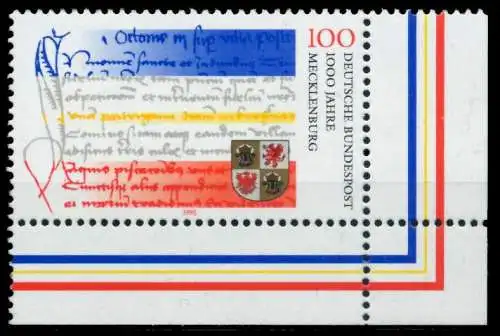 BRD 1995 Nr 1782 postfrisch ECKE-URE 8FBC0E