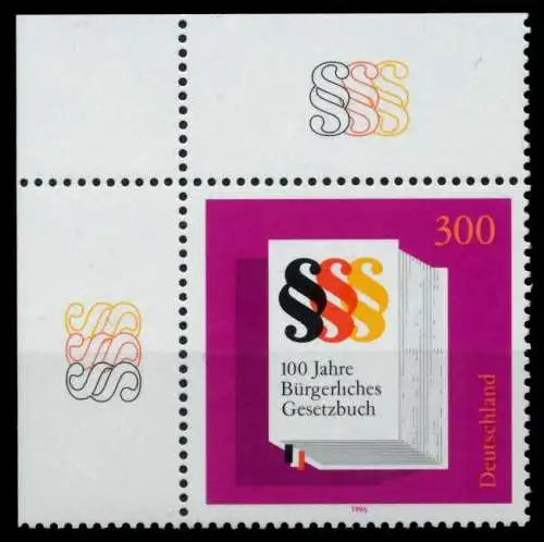 BRD 1996 Nr 1874 postfrisch ECKE-OLI 8FBDC2