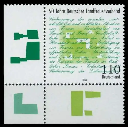 BRD 1998 Nr 1988 postfrisch ECKE-ULI 8FFF02