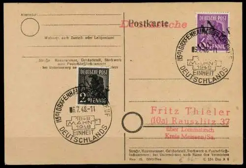 SBZ HANDST BEZIRK 14 Nr 166+167 BRIEF POSTKARTE 8FFF56