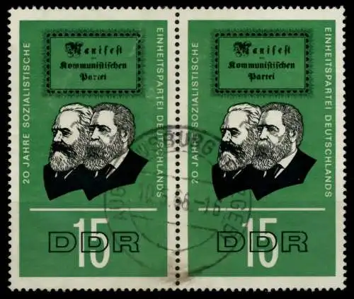 DDR 1966 Nr 1175 zentrisch gestempelt WAAGR PAAR 9076C2