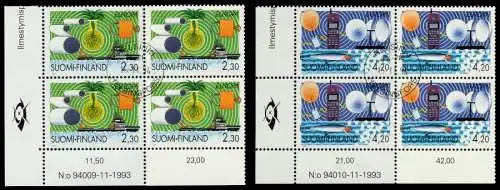 FINNLAND 1994 Nr 1248-1249 zentrisch gestempelt VIERERBLOCK 9118C2