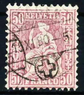 SCHWEIZ SITZENDE HELVETIA VON 1867 Nr 35a gestempelt 4980B2