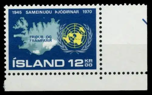 ISLAND Nr 449 postfrisch ECKE-URE 91A32E