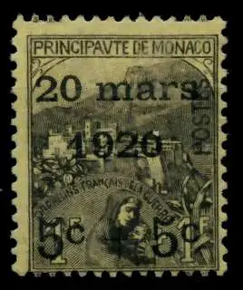 MONACO 1920 Nr 37 ungebraucht 91E986