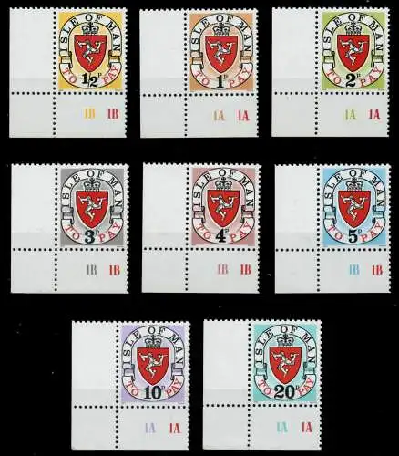 ISLE OF MAN PORTO Nr 1I-8I postfrisch ECKE-ULI 9253FA
