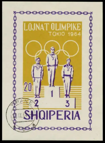 ALBANIEN Block 26B zentrisch gestempelt 92A18A