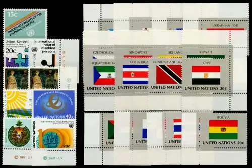 UNO NEW YORK Nr 366-390 postfrisch JAHRGANG 92A42E