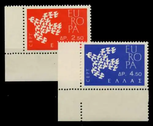 GRIECHENLAND 1961 Nr 775-776 postfrisch ECKE-ULI 92E212