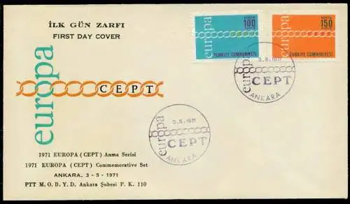 TÜRKEI Nr 2210-2211 BRIEF FDC 92E24A