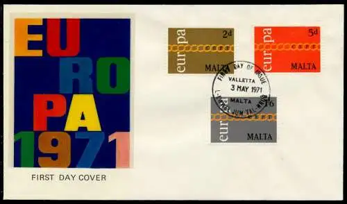 MALTA Nr 422-424 BRIEF FDC 92E3A6