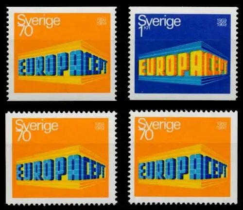 SCHWEDEN 1969 Nr 634A-635A+Dl u. Dr postfrisch 933BCA