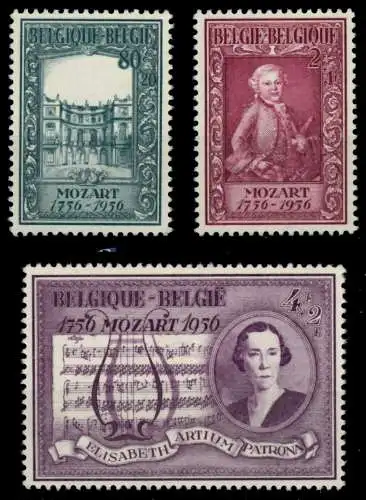 BELGIEN 1956 Nr 1036-1038 postfrisch 93DAB6