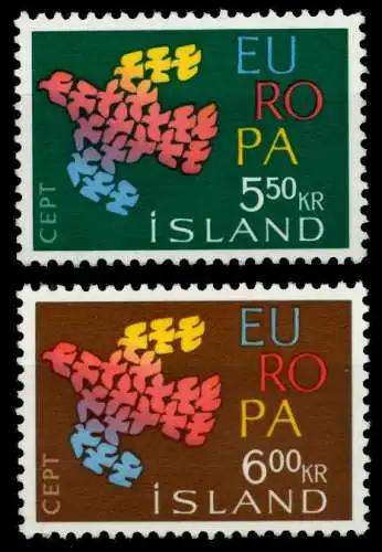 ISLAND 1961 Nr 354-355 postfrisch S049D92