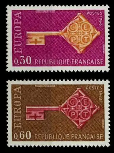 FRANKREICH 1968 Nr 1621-1622 postfrisch 94D46E