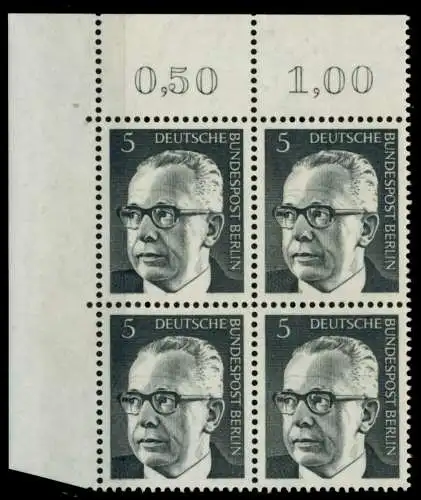 BERLIN DS HEINEM Nr 359 postfrisch VIERERBLOCK ECKE-OLI 955A82