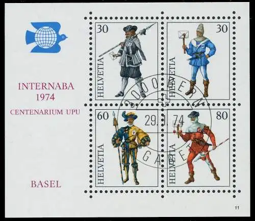 SCHWEIZ BLOCK KLEINBOGEN 1970-1979 Block 22-11 955B82