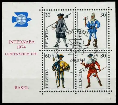 SCHWEIZ BLOCK KLEINBOGEN 1970-1979 Block 22-12 955BD2