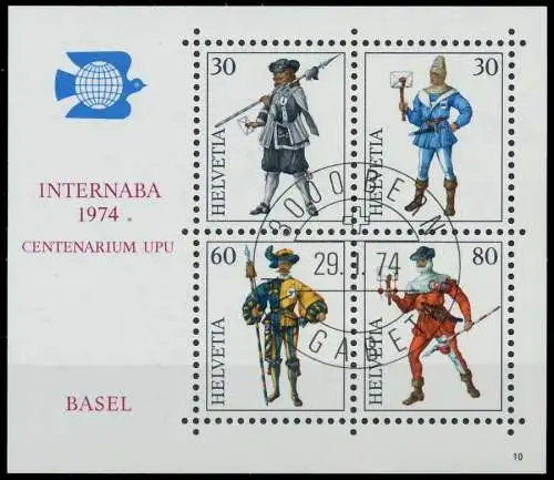SCHWEIZ BLOCK KLEINBOGEN 1970-1979 Block 22-10 S0275E6