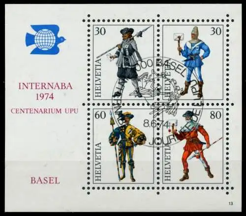 SCHWEIZ BLOCK KLEINBOGEN 1970-1979 Block 22-13 958BC6