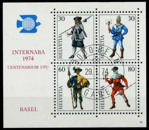SCHWEIZ BLOCK KLEINBOGEN 1970-1979 Block 22-14 958BCE