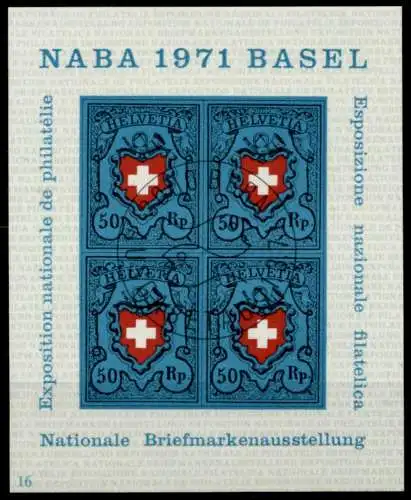 SCHWEIZ BLOCK KLEINBOGEN 1970-1979 Block 21-16 S02763E