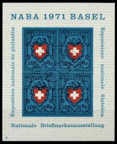 SCHWEIZ BLOCK KLEINBOGEN 1970-1979 Block 21-06 S02761E