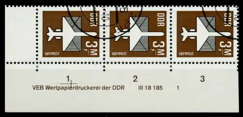 DDR DS LUFTPOST Nr 2868DV gestempelt 3ER STR ECKE-ULI 958F06
