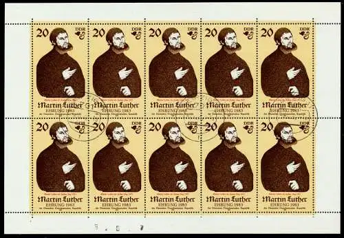 DDR BLOCK KLEINBOGEN Nr 2755III mBZ gestempelt KLEINBG 958FE6