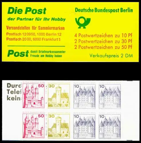BERLIN MARKENHEFTCHEN Nr MH 10aIIoZ postfrisch S02FFB2