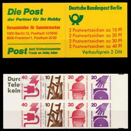 BERLIN MARKENHEFTCHEN Nr MH 09dIIoZ postfrisch S02FF9E