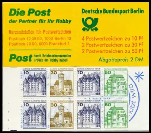 BERLIN MARKENHEFTCHEN Nr MH 11cboZ postfrisch S0300C6