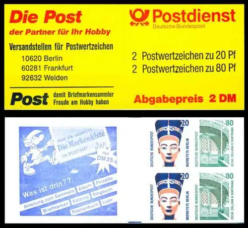 BRD MARKENHEFTCHEN Nr MH 28aoZ postfrisch S0302AA