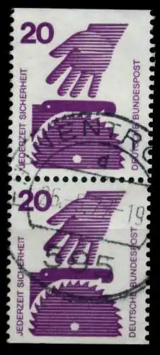 BRD DS UNFALLV Nr 696C D zentrisch gestempelt SENKR PAAR 96D97E