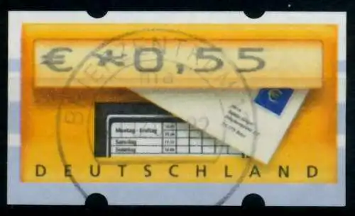 BRD ATM 2002 Nr 5-1-0055 zentrisch gestempelt 96DC0E