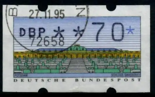 BRD ATM 1993 Nr 2-1.1-0070 gestempelt 96DDB2