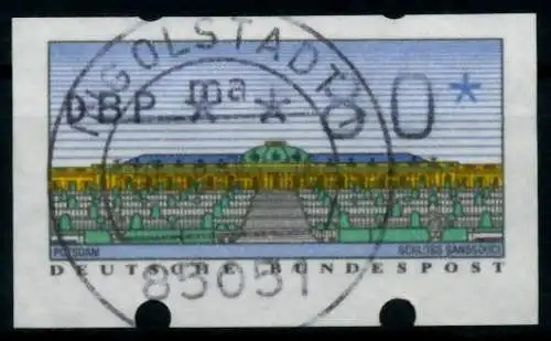 BRD ATM 1993 Nr 2-1.1-0080 zentrisch gestempelt 96DDFE