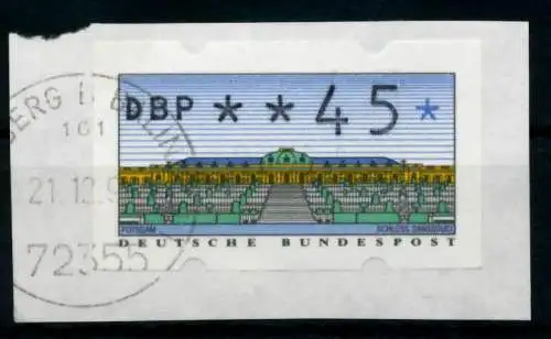 BRD ATM 1993 Nr 2-1.1-0045 zentrisch gestempelt Briefst³ck 96DE16