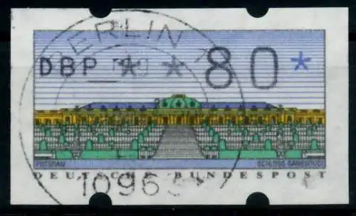 BRD ATM 1993 Nr 2-1.1-0080 zentrisch gestempelt 96DEAE